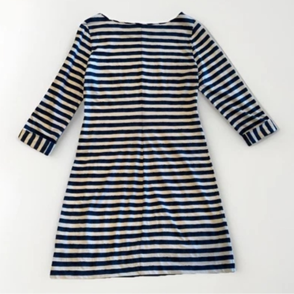 Lilly Pulitzer Navy White Striped Dress Pima Cotton Shift Nautical Chic M - Picture 12 of 12